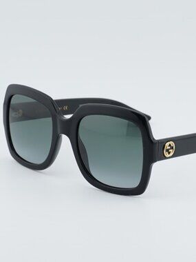 Gucci GG0036S 001 Women Sunglasses Black Square Frame, Grey Lenses